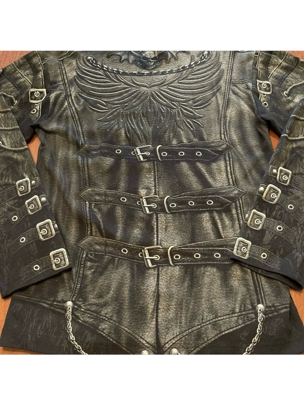 Spiral Direct Gothic Wrap Allover Jacket Vest Skull Print Design Cotton Shirt L - Picture 5 of 13